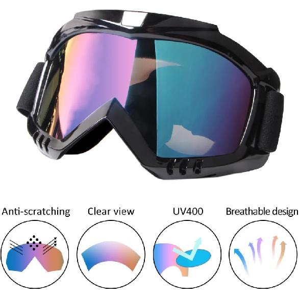 Professional Motorcycle Motocross Goggles For Men Women ATV Dirt Bike Glasses Wide Vision Powersports Motobike Goggles UV400 Anti-Fog Scratch
