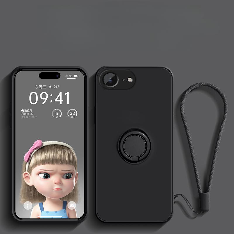 

Для iPhone 16E 16 E жидкий силиконовый чехол-подставка для телефона для iPhone SE 4 2025 SE4 5G ремешок магнитный мягкий чехол из ТПУ чехол For iPhone 16E