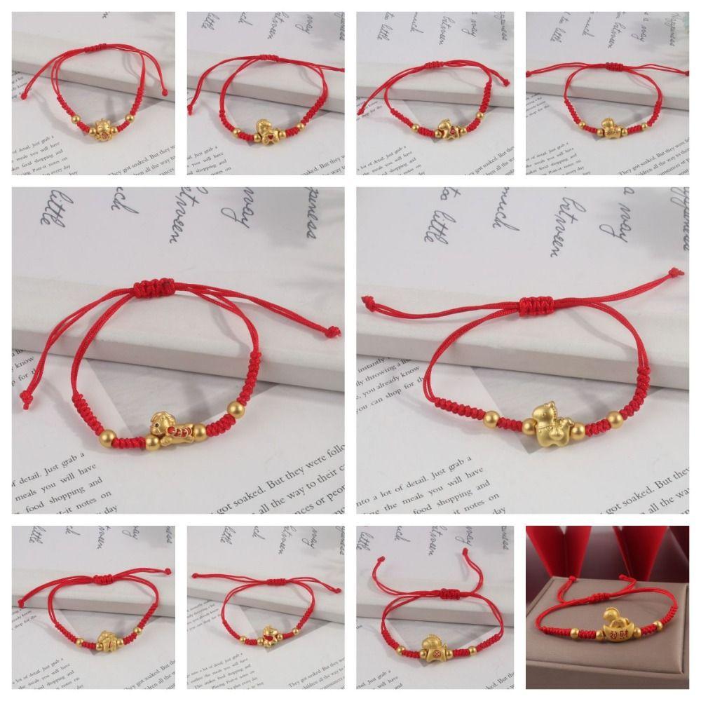2026 2026 Horse Year Lucky Pony Red Rope Chinese Style Fortune Bracelet Horse Year Bracelet  Couple
