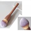 Large Vintage Walnut Wood 6-Piece Face Makeup Powder Brush Set Nylon Vegan Wood Handle Customizable Travel-Friendly Makeup