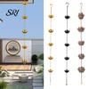 Heavy Duty Rain Chain Outdoor Lotus Metal Garden Hanging Easy to Hang Catcher Cups Outside Gutters Downspouts Replacement Decorative Iron
