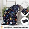 Kids Outer Space Astronaut Blanket, ABC Planet Blanket, Spaceship Rocket Blanket, Solar System Gift, Soft Flannel Blanket