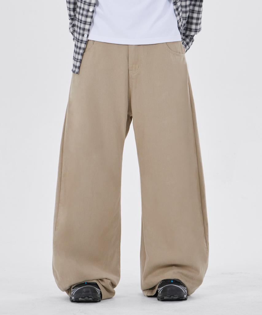 Good Life Works High Curved Wide Cotton Pants Beige