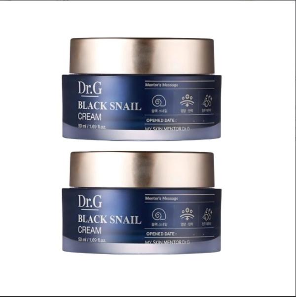 Dr.G Black Snail Cream 50ml × 2 | K-Beauty Snail Mucin Moisturizer | Firming, Repairing & Hydrating Face Cream Duo Set