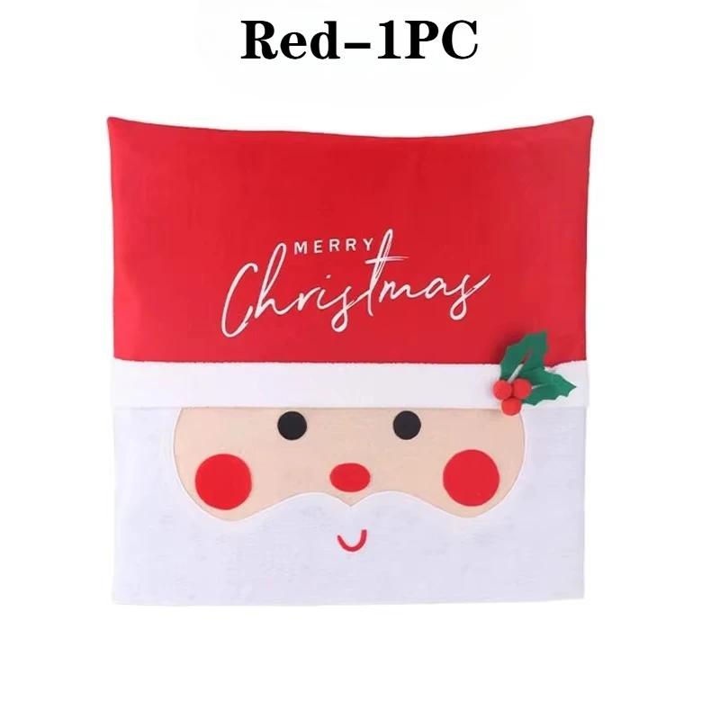 

1-10PCS LED Santa Christmas Chair Back Covers, Red Chair Covers for Dining and Holiday Party Decorations 50x50cm