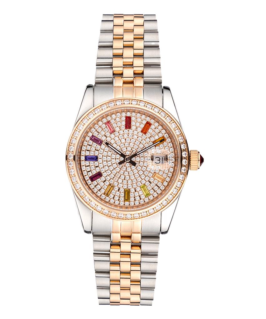 Gaigeo Ge8056Rg_M Unisex Rainbow Stone Watch