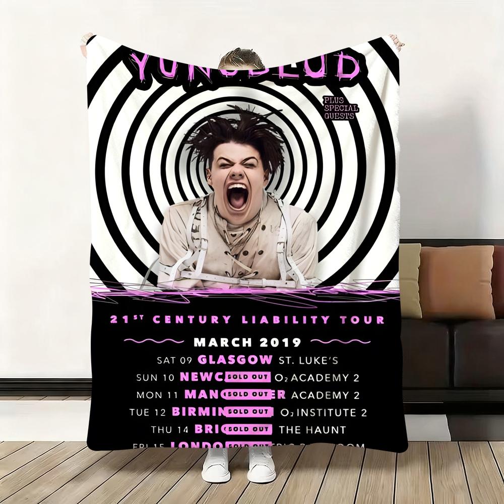 HOT Singer Y-Yungblud Throw Flannel Fluffy Soft Blanket Warm Skin-Friendly Throw For Sofa Bed Office Nap Winter