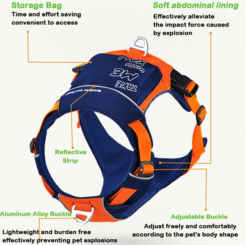 Adjustable Pet Vest Style Dog Chest Strap Harness Large Dog Chest and Back With Traction Rope Set For Large Dog Outdoor Supplies