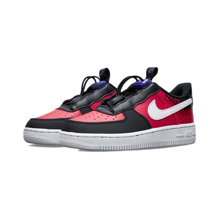 Nike Air Force 1 Toggle Se Casual Low Top Kids Sneakers Kids Sneakers Black Red DN3322-600