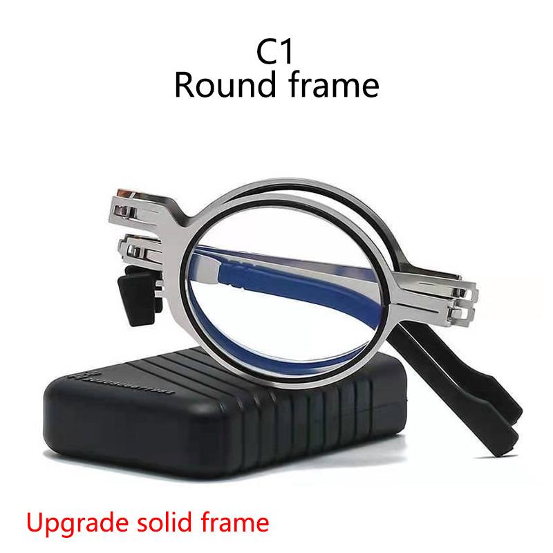 Fashionable Folding Reading Glasses for Ladies Small Frame Metal Glasses With Original Box Portable Black Men Farsighted Glasses +1 To +4