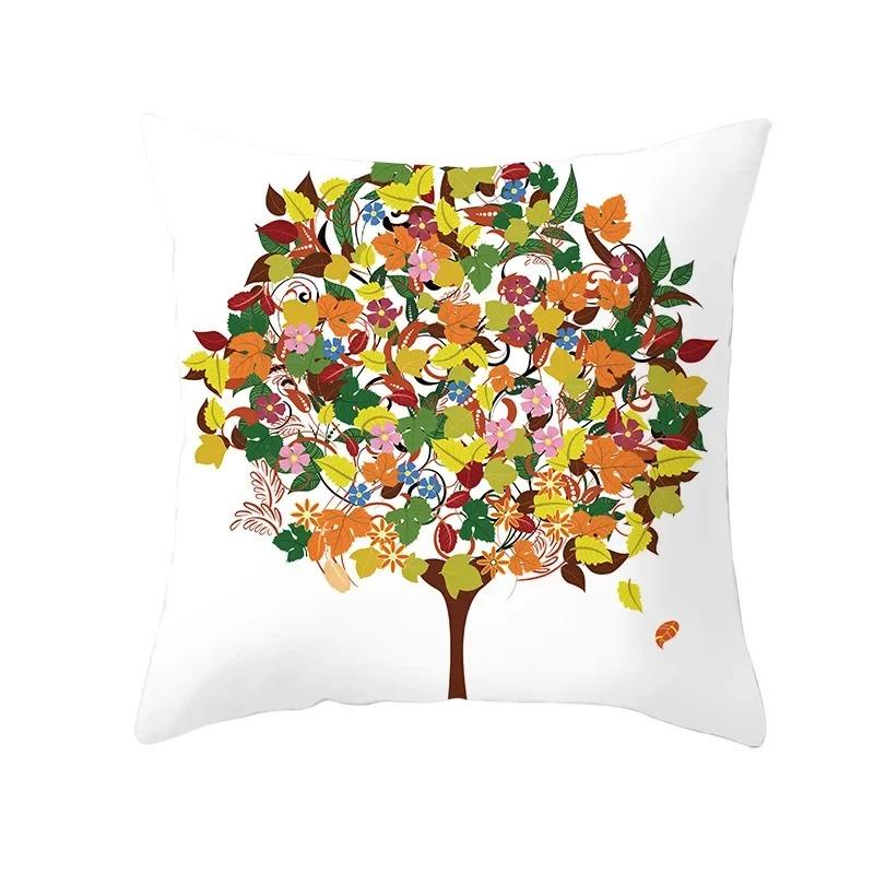 Colorful Tree Print Creative Fashion Cushion Cover Pillowcase Decorative Sofa Home Decor