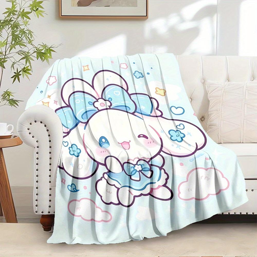 1pc Kawaii, Cinnamon rollDigital Print Flannel Throw Blanket, Super Soft Plush Fleece Bedspread, Multipurpose All-Season Hypoallergenic Comf 130x150cm