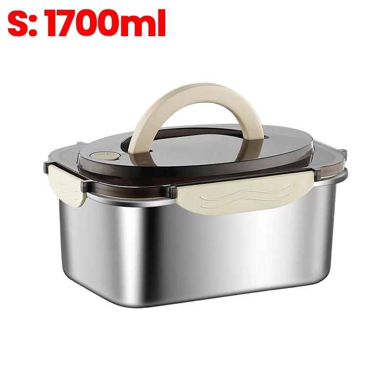 Stainless Steel Lunch Box with Handle Fresh-keeping Portable Home Kitchen Dining Storage Container Leak-proof Bento Bowl 2970₽