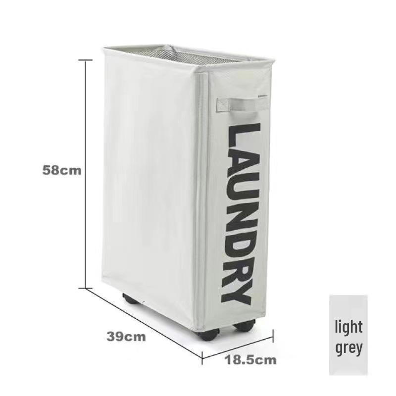 Japanese Home Oxford Cloth Laundry Basket with Wheels - Storage for Clothes, Dirty Laundry, and Yoga Mats.