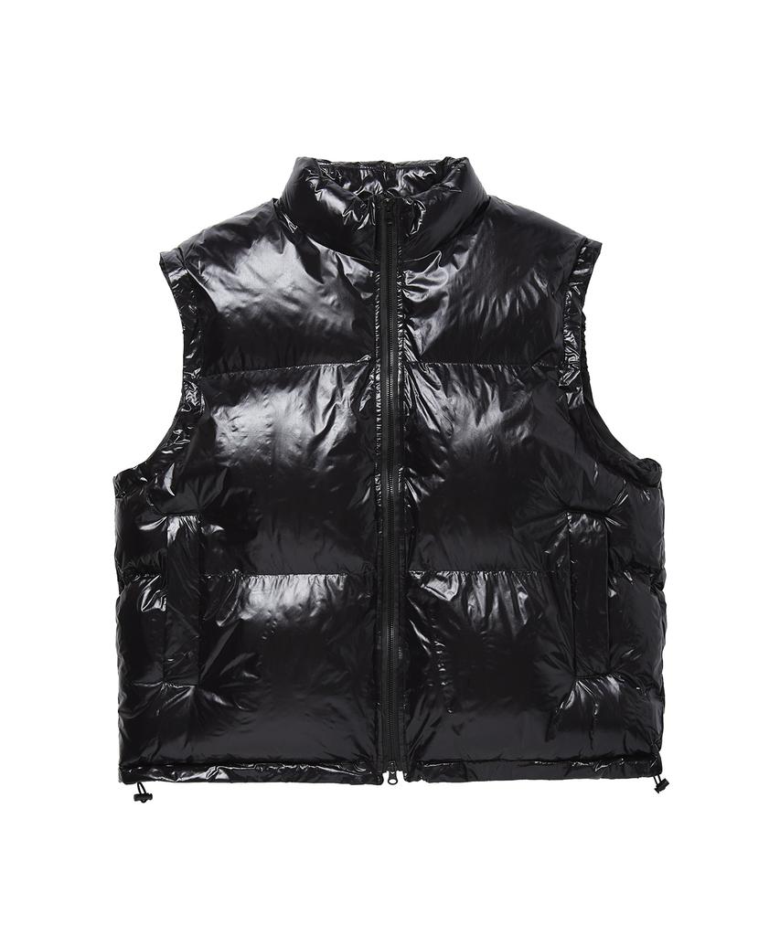 Apostrophe Comma High-Gloss Two-Way Padded Vest (Khaki)