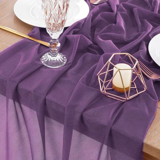 Color Tulle Table Runner French Sheer Mesh Long Rectangle Wedding