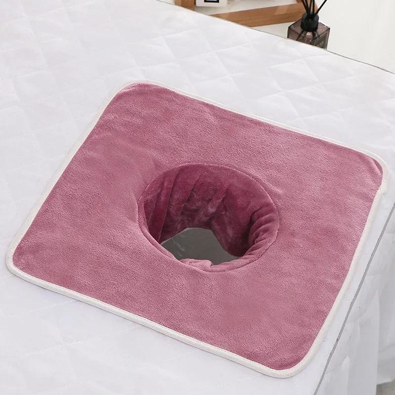 1 Stück verdickte Schönheits-SPA-Massageliege Planking Gesichtstuch mit Loch Bett-Bandana 35x35cm
