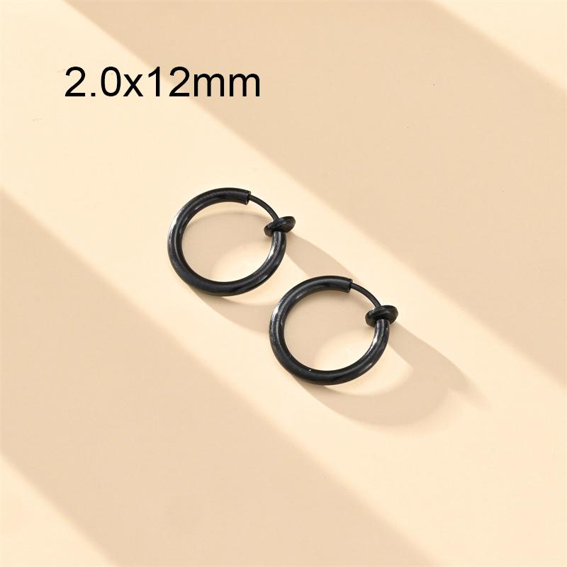 1 Pair Round Spring Ear Clip Earrings For Men/Women Stainless Steel Non-Pierced Painless Fake Earrings Classic Popular Jewelry