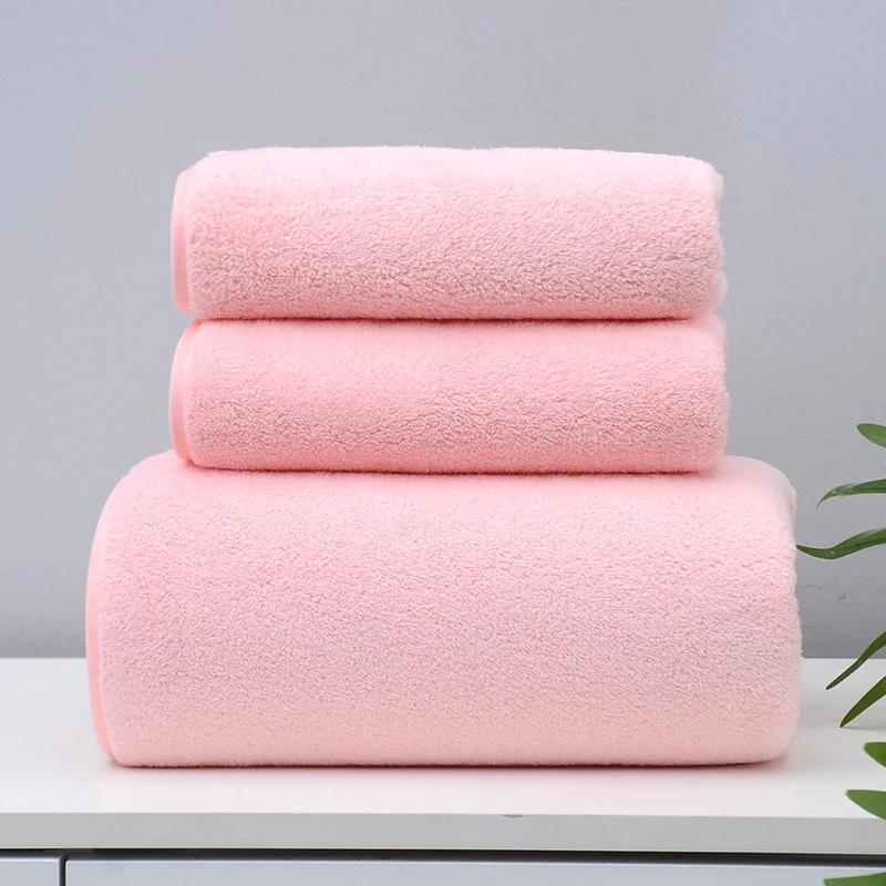 Thickened Coral Fleece Quick-Drying Bath Towel - Lint-Free, Absorbent for Adults & Dormitories