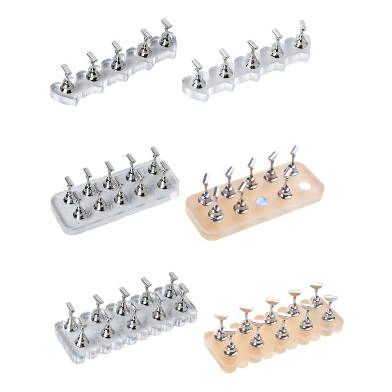 Durable Acrylic Nail Art Practice Stand Magnetic Fingernail Display Holder for False Nails