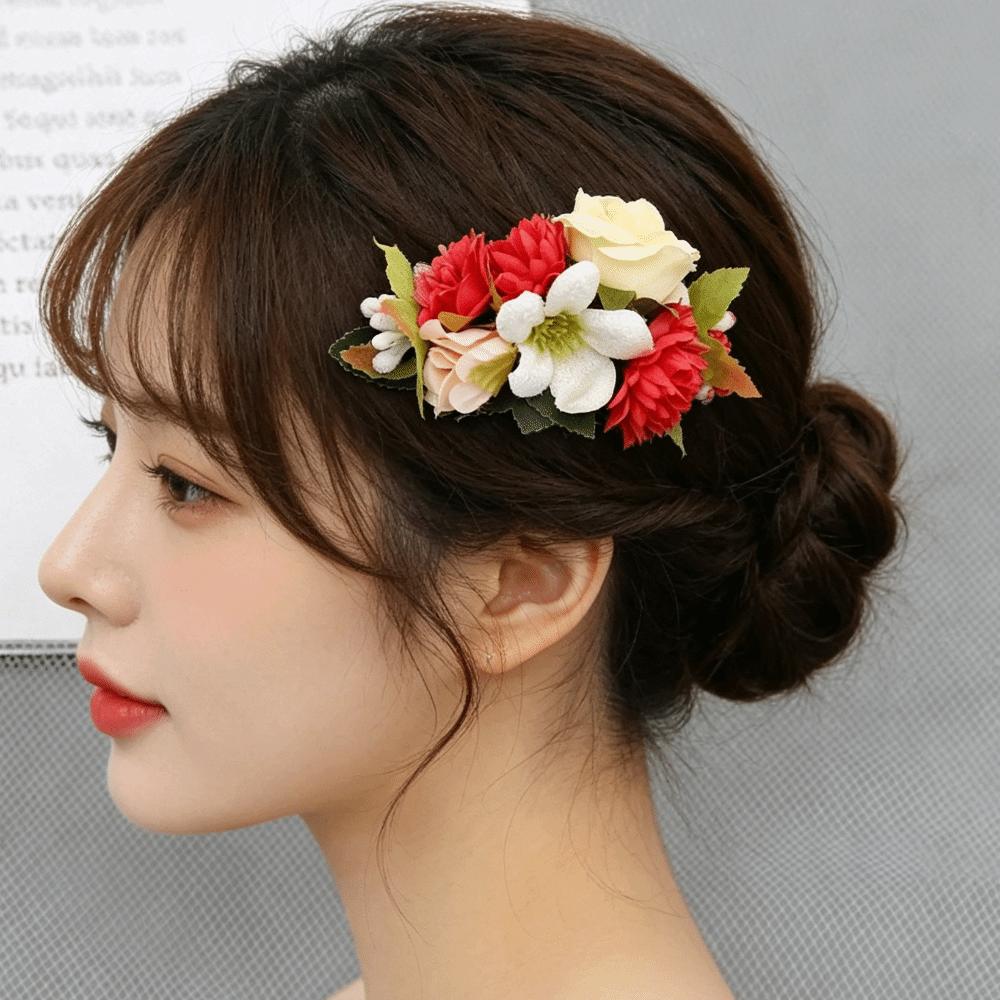 Vintage Blumen Haarkamm Simulation Floral Brautjungfern Kopfschmuck Braut Haar Accessoires Abschlussball