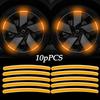 New 10pcs Car Wheel Hub Reflective Sticker Tire Rim Reflective Strips Luminous Sticker for Night Driving Car-Styling Accessories