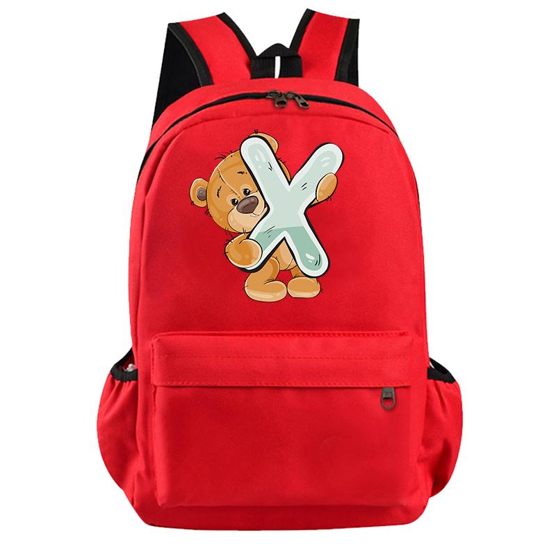 

Рюкзак Little Bear з 26 англійськими літерами, підлітковий шкільний ранець для дівчинки-хлопчика, книжковий рюкзак великої місткості для дитини, сумка Back to School