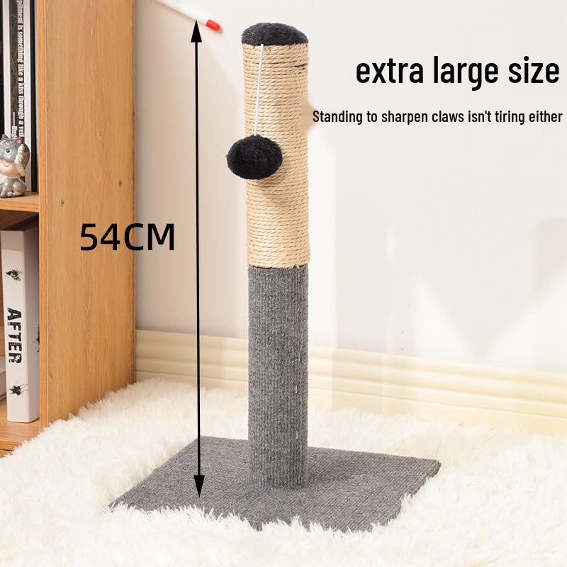 Compact Sisal Cat Scratching Post: Vertical, Detachable, Space-saving for Cats To Climb and Sharpen Claws On Scratch Boards.