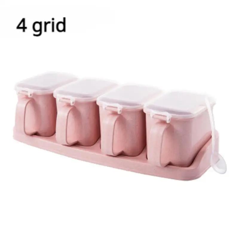 Concise Wheat Straw Seasoning Box Household Kitchen Seasoning Box Combination Set European Seasoning Can Seasoning Storage Box