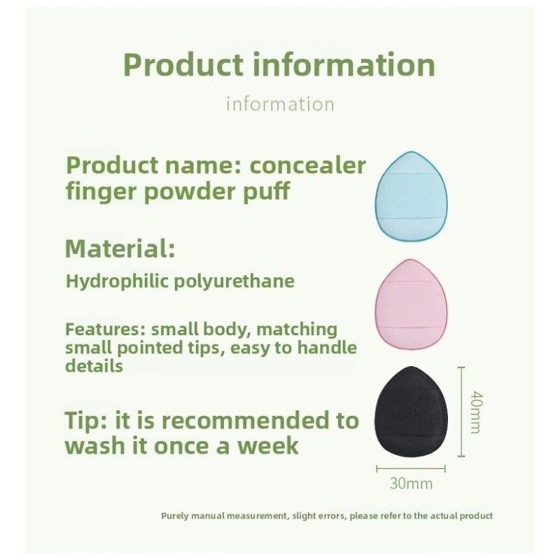 20pcs Thumb Powder Puff Finger Cushion Powder Both Dry Wet Use Non-Powder Absorbing Beauty Sponge Air Cushion Powder Puff