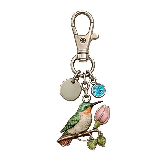 A Little Hummingbird for You Keychain Custom Initial Birthstone Charm with Card Mother s Day Gift for Mom Wife L