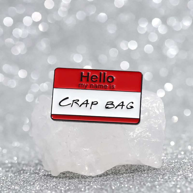 Hallo Mein Name Ist Namensschild Emaille-Pins Custom Cartoon Comedy Film Broschen Revers-Anstecker Lustiger Schmuck Geschenk für Freunde