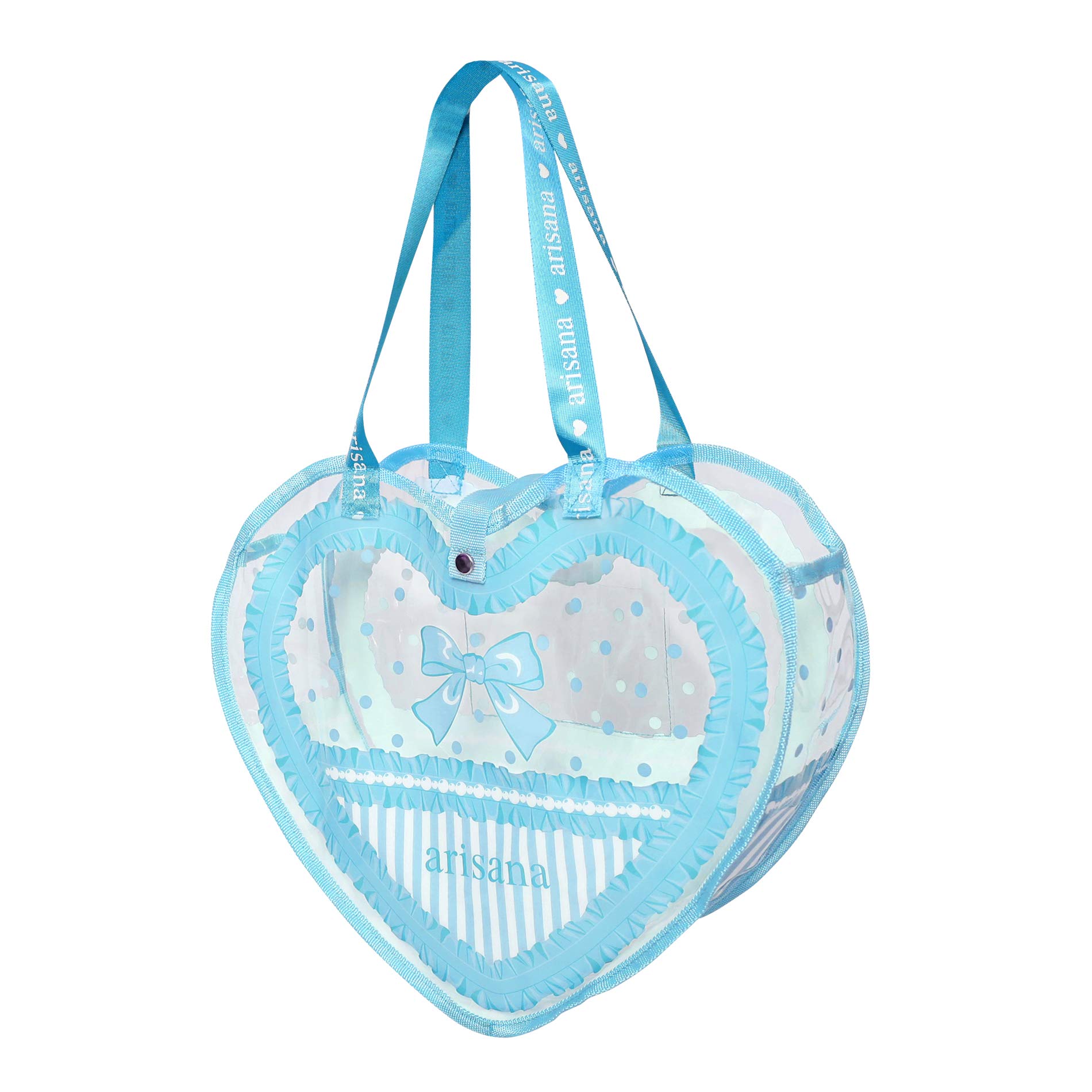 

Pool Vinyl Beach Heart Mint [Arisana] Bag, Girls Bag, Stylish, Shape, Ruffles,