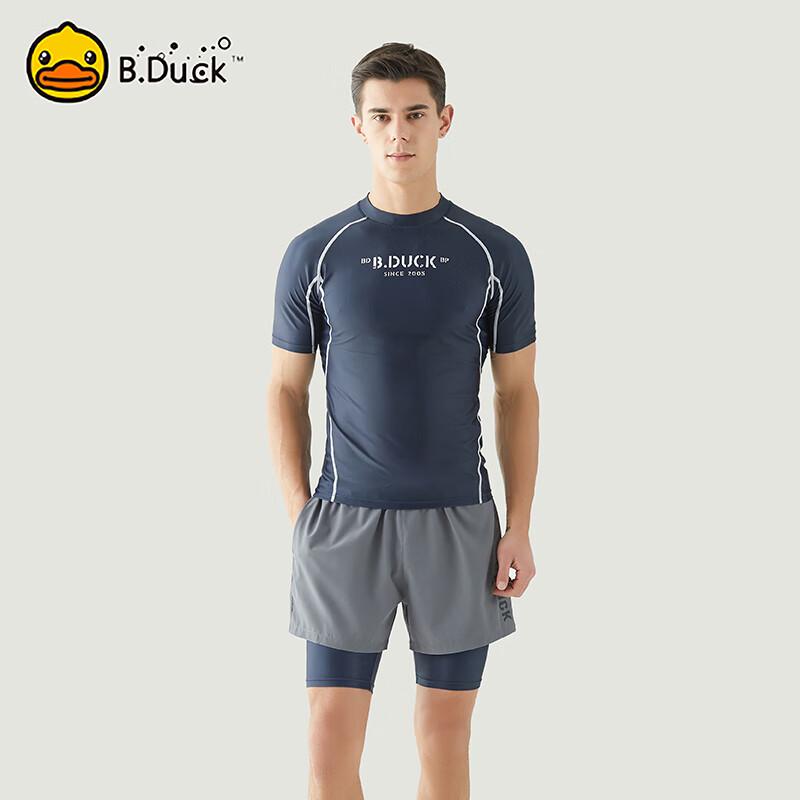 B.Duck Men s Short-Sleeve Two-Piece Swimsuit L