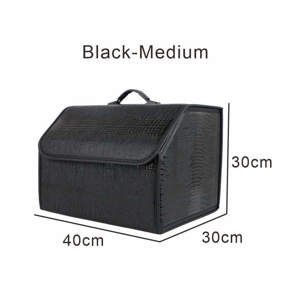 Collapsible Car Storage Box Crocodile Grain Leather Organizer For Car Trunk Box Organizer Auto Tidying Storage Bag Watertight