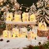 Cute LED Light Snow House Resin Cartoon Table Decorations Xmas House Ornament  Home Decor