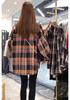 Plaid shirt women's retro Hong Kong flavor new 1116 spring and autumn long-sleeved medium and long loose design long-sleeved shirt