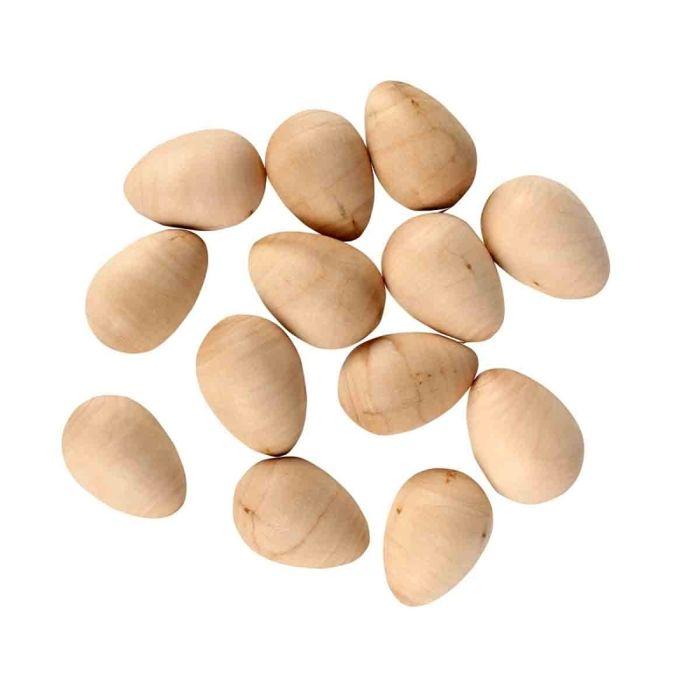 Holz-Halbei 1,7 x 2 cm 12 Stück