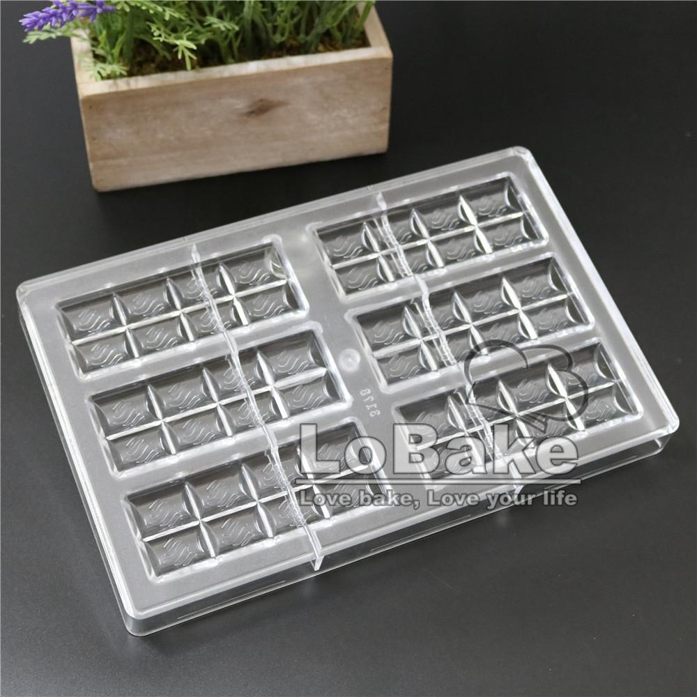Big Size Rectangle Cube Water Flow Design Check Shape Chocolate Mold Candy Fondant Sugarcraft Molds DIY Bakery Gadgets