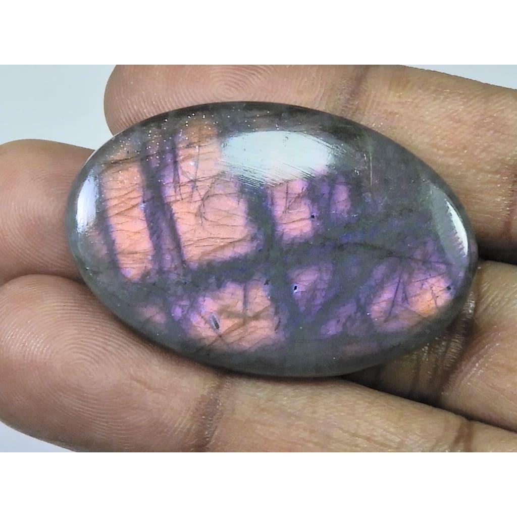 

27X42X05MM Natural Purple Labradorite Spectrolite Oval Loose Gemstone 67Cts. D-413