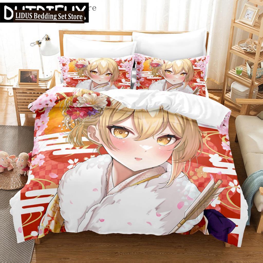 Anime Genshin Impact Lumine Duvet Cover Cartoon Girl Bedding Sets Twin Double Bed Set For Home Textiles