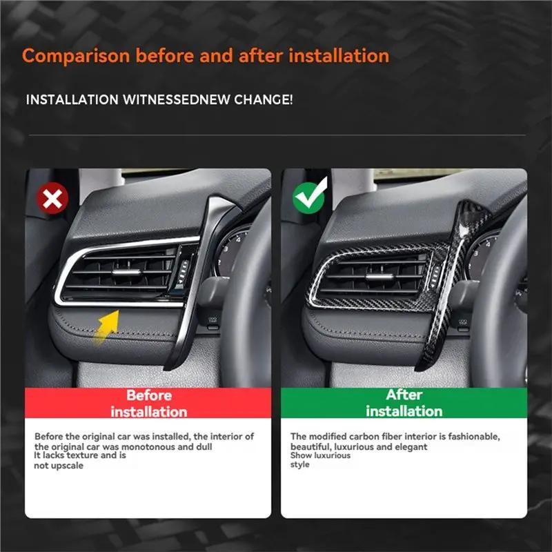 Toyota Camry LHD 2018-2025 İçin Karbon Fiber Araba Sol Sürücü Tarafı Havalandırma Panel Kapağı Sticker