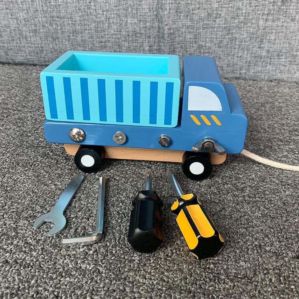 Children's Early Education Simulation Toolbox Play House Screw Toys Hands-on Busy Truck Trailer