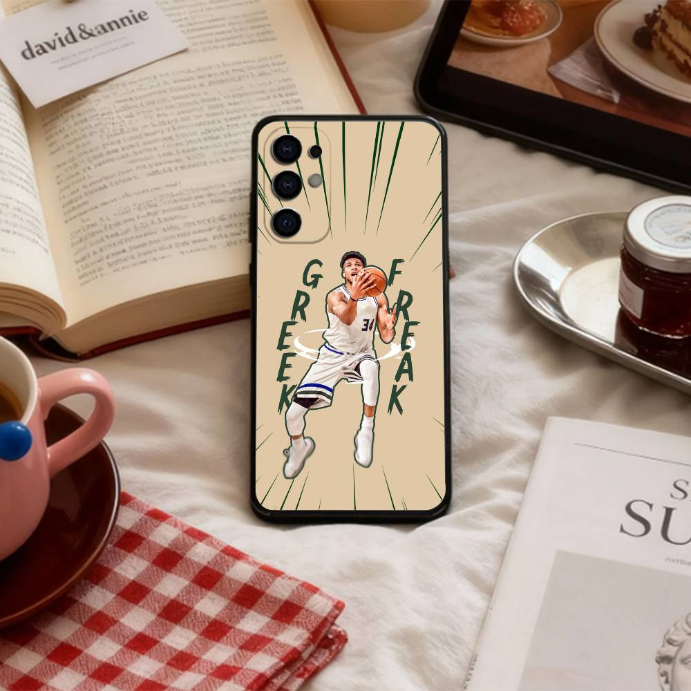 Custodia per Telefono Giannis Antetokounmpo 34 Per Samsung S 25,24,23,22,30,21,10,9,Ultra,Plus,Lite,FE,4,5 G Custodia Morbida Nera