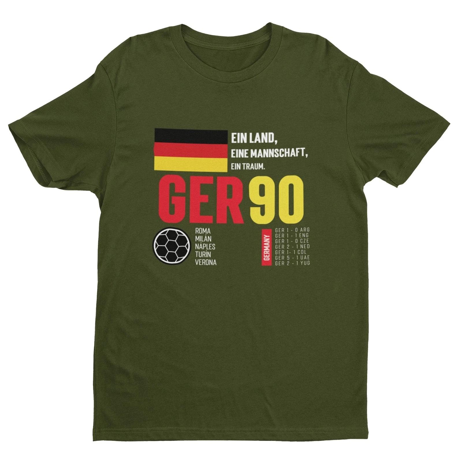 Retro Football T Shirt Germany 1990 Ein Land West Germany Italia 90 Soccer S