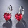 1 Pair Classic Fashion Heart-Shape High Quality Zirconia Hoop Earrings For Trend Women Lovely Birthday Jewelry Gift