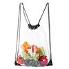 Clear Waterproof PVC Large Capacity Drawstring Bag Adjustable Stadium Travel Beach Storage Backpack Outdoor Supplies