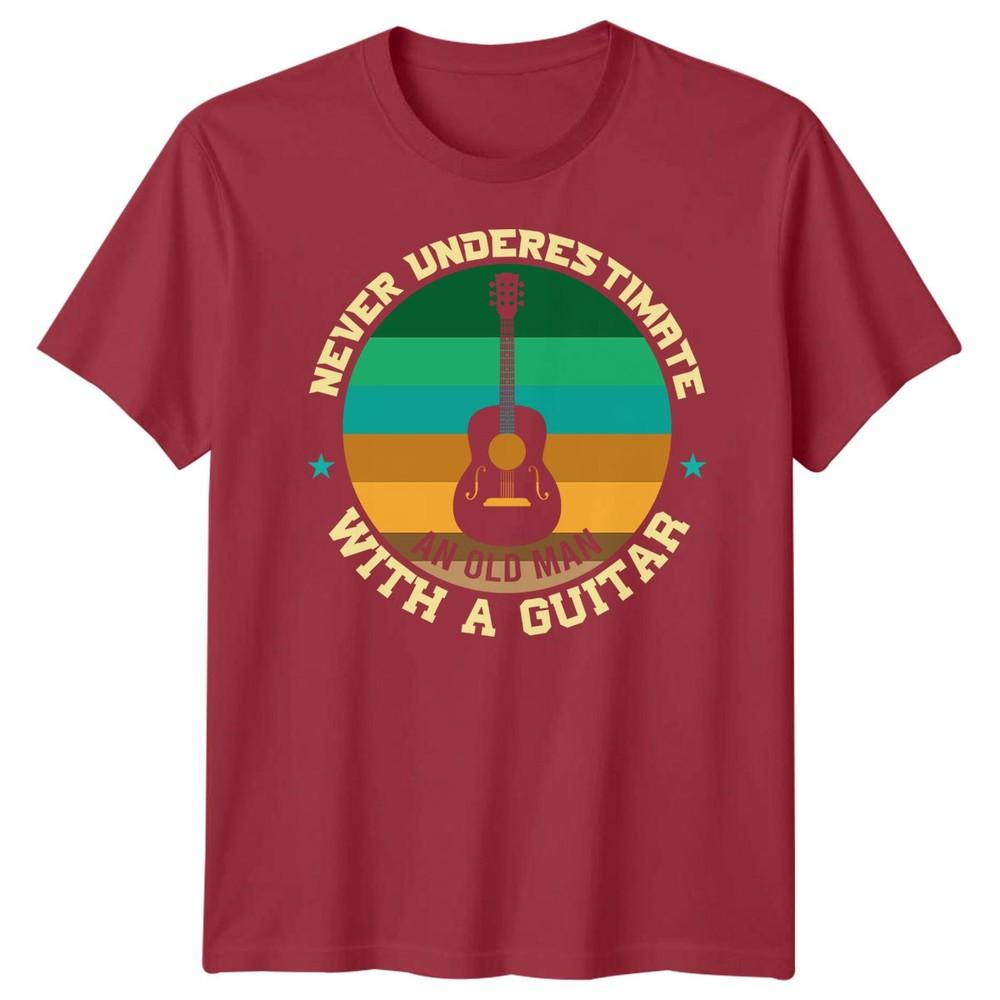 Never Underestimate An Old Unisex With A Guitar Guitarist Hobbies Unisexs Tee