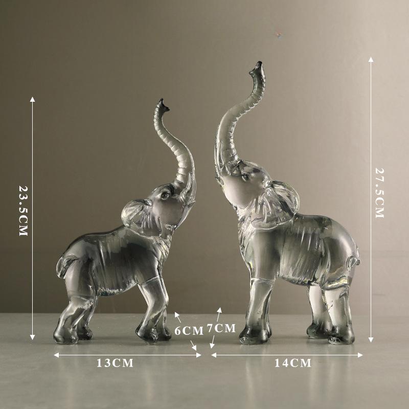 Light Luxury Transparent Wealth-winning Elephant Ornaments TV Cabinet Wine Cabinet Entrance Living Room Decorations Booming Gift