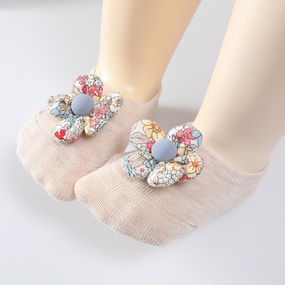 Multicolor Butterfly Flower Baby and Children s Princess Boat Socks - Spanish British Style 0-1 Years
